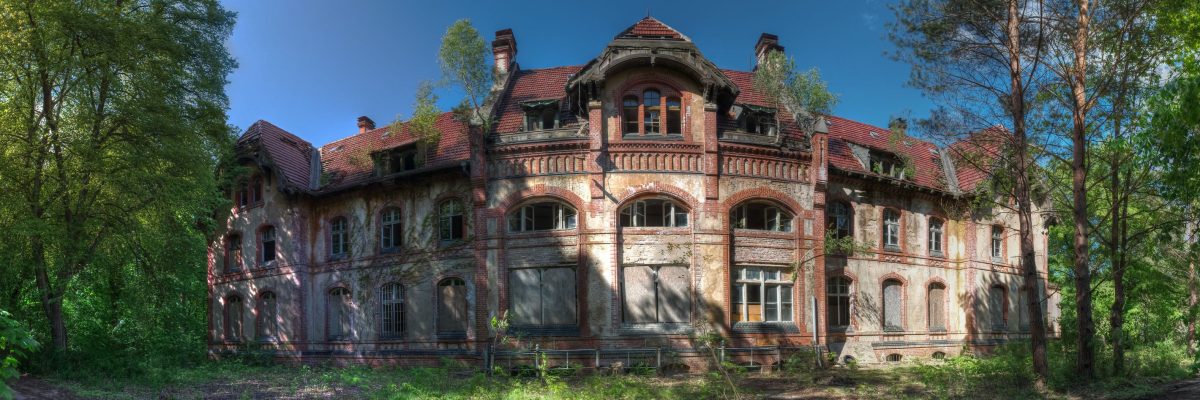 Outdoor view of a panorama of one of the Beelitz kitchen buildings