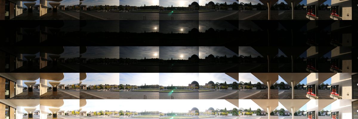 Collage of the individual images used for an HDR panorama